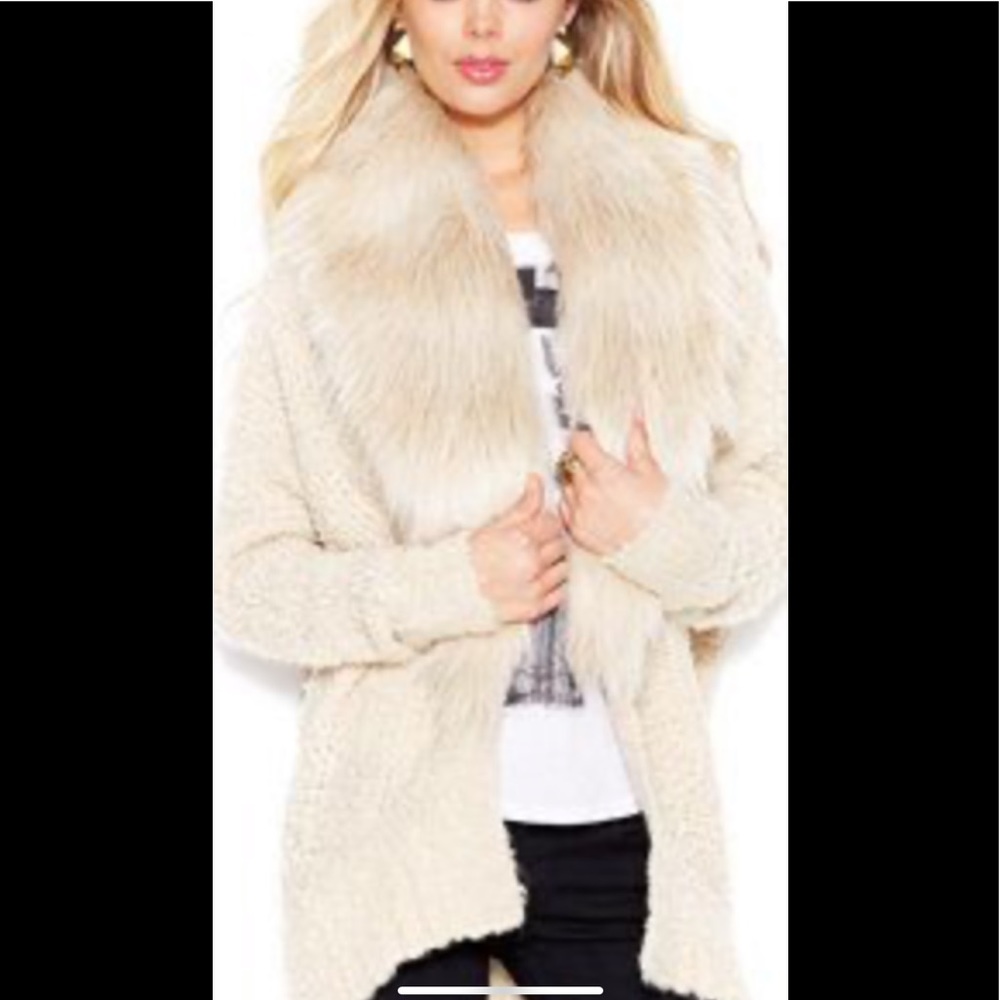 Faux fur Cardigan sweater XS